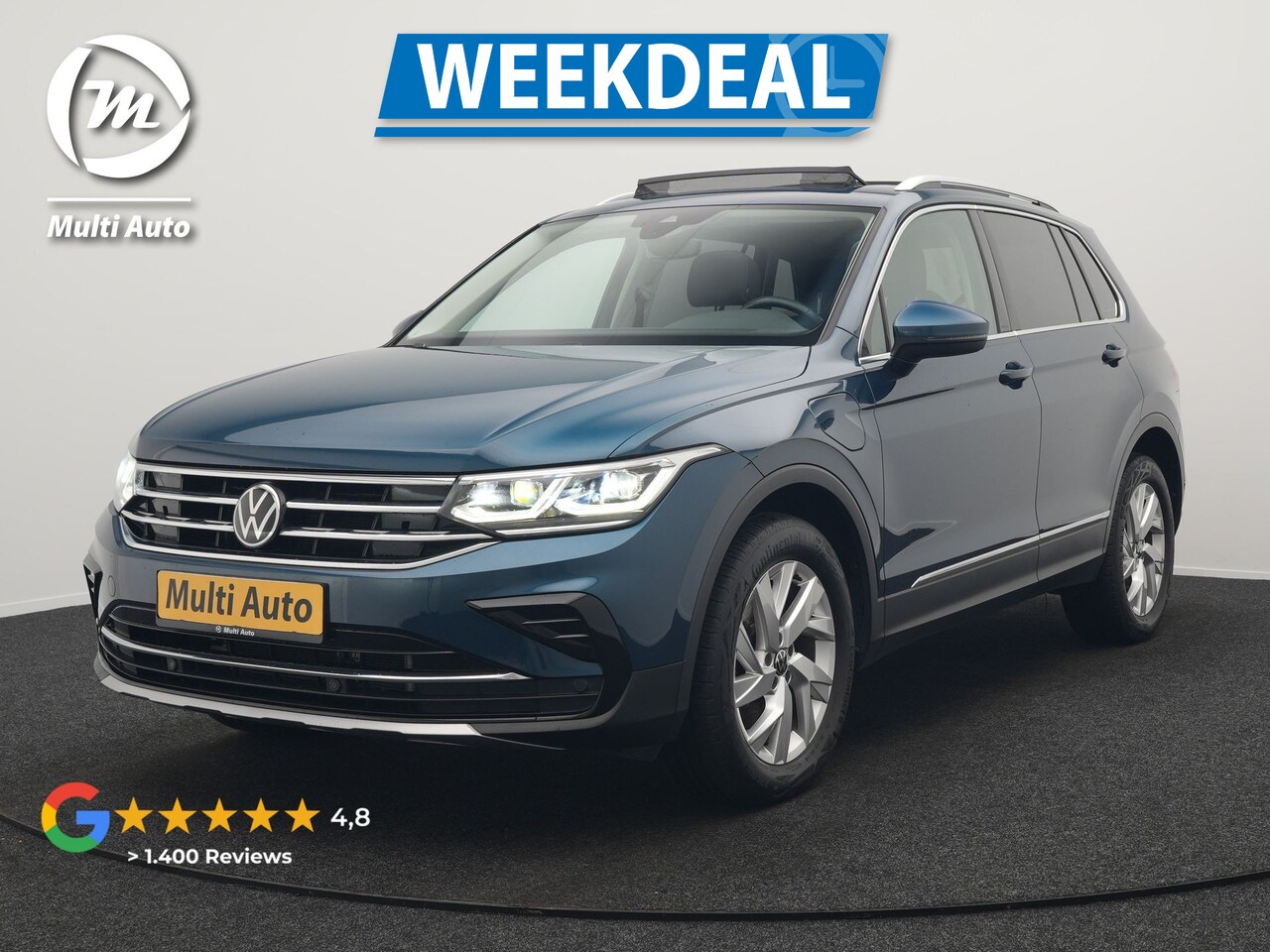 Volkswagen Tiguan - 1.4 TSI eHybrid Elegance Plug In Hybrid 245pk PHEV | Panodak | IQ Light | Adaptive Cruise - AutoWereld.nl