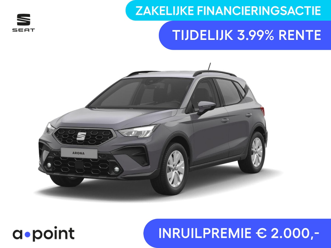 SEAT Arona - 1.0 EcoTSI Style Business Connect | Premium Lak 'Graphene Grey' | Verwarmbare voorstoelen - AutoWereld.nl