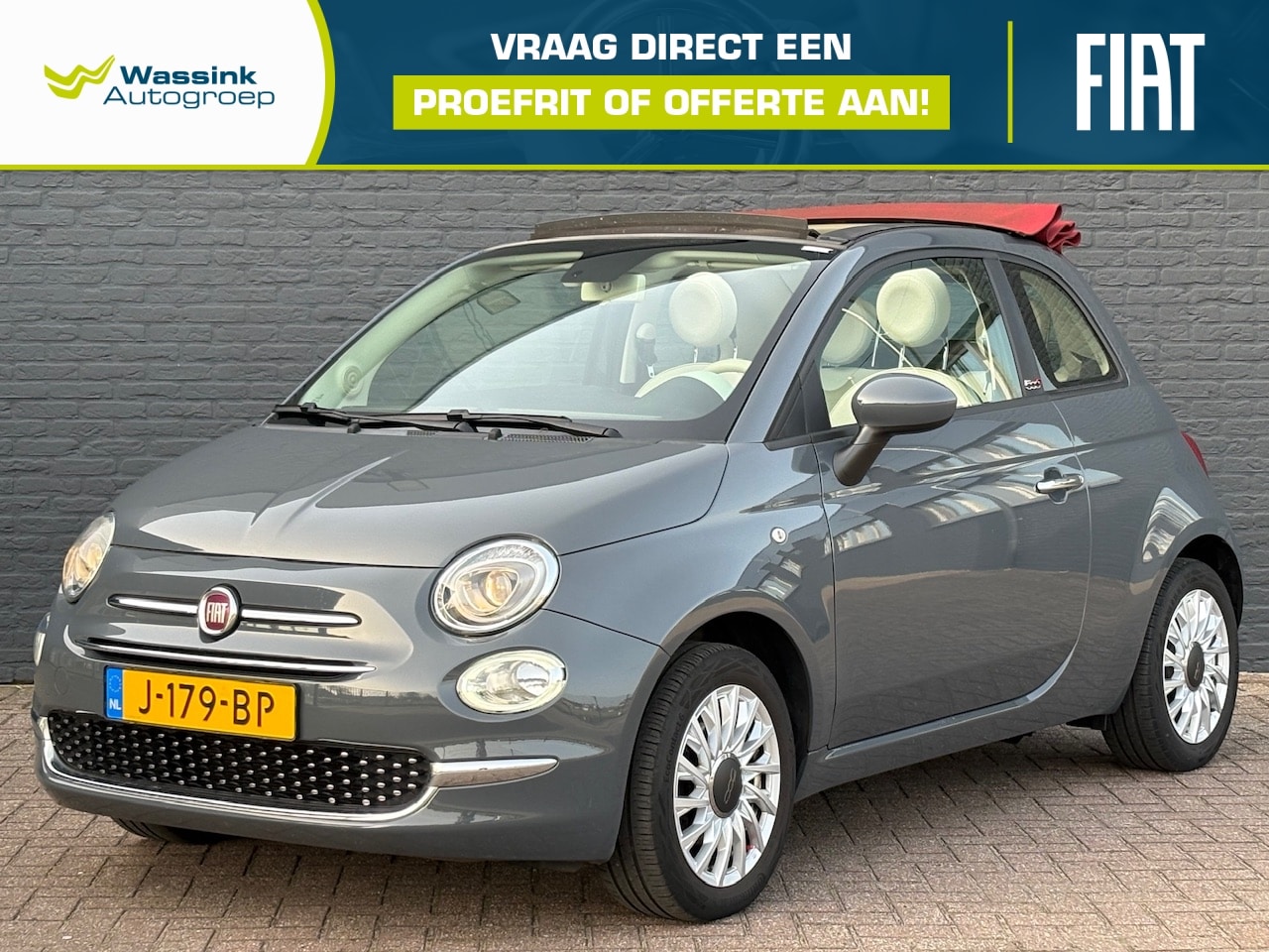 Fiat 500 C - 1.0 70pk Hybrid Cabrio Lounge | Apple Carplay / Android Auto | 1e Eigenaar | Airco | Cruis - AutoWereld.nl
