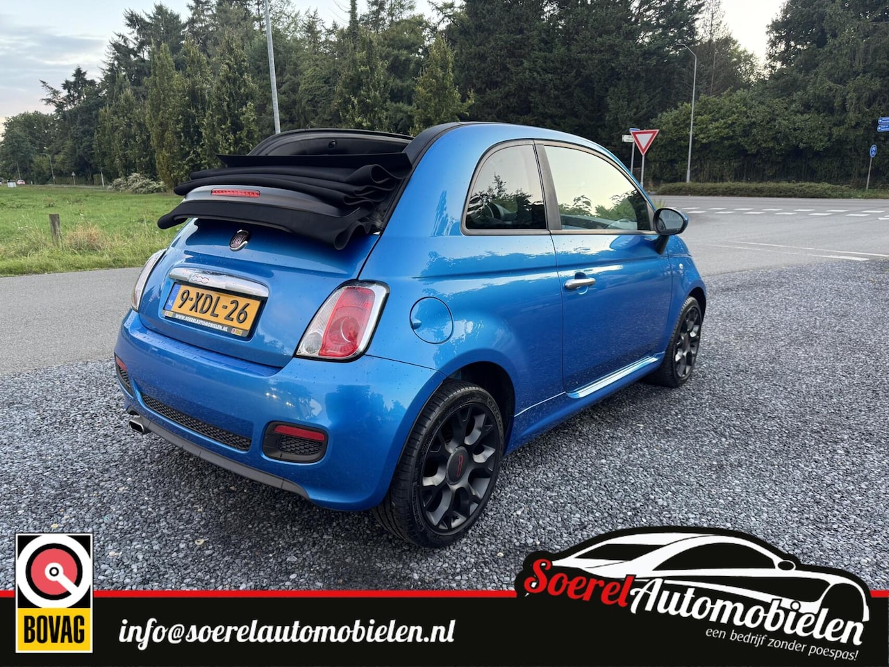 Fiat 500 C - 0.9 TwinAir Turbo cabrio 500 S bleu&ME SPORT LEER - AutoWereld.nl