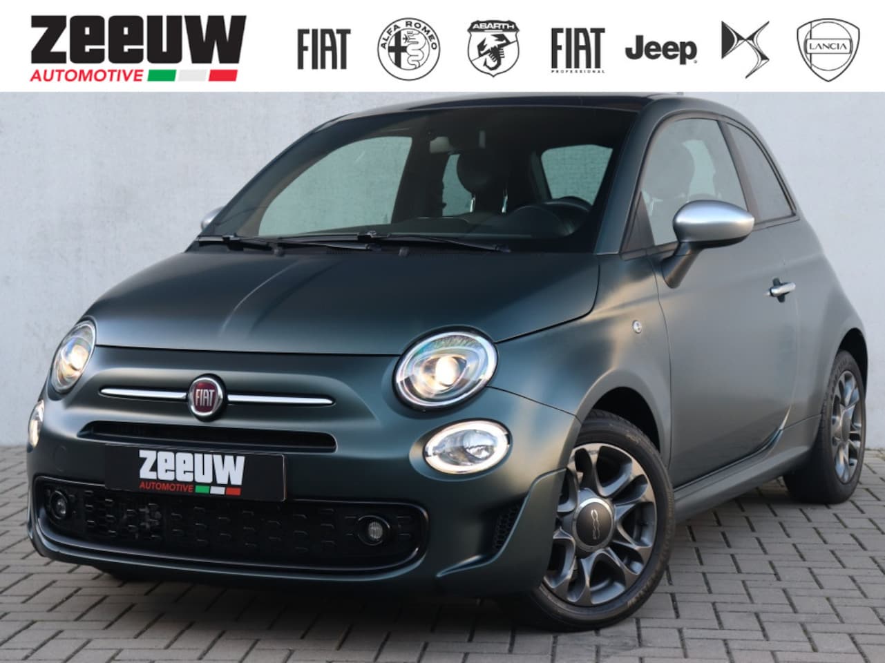 Fiat 500 - TwinAir Turbo 85 PK Sport | Navi | Carplay | "matt groen" | 15" - AutoWereld.nl
