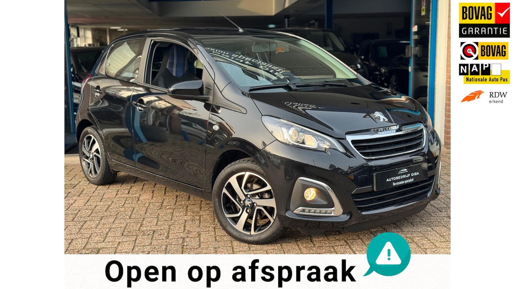 Peugeot 108 - 1.0 e-VTi Allure 2019 Zwart NAVI CLIMA LM NAP! - AutoWereld.nl