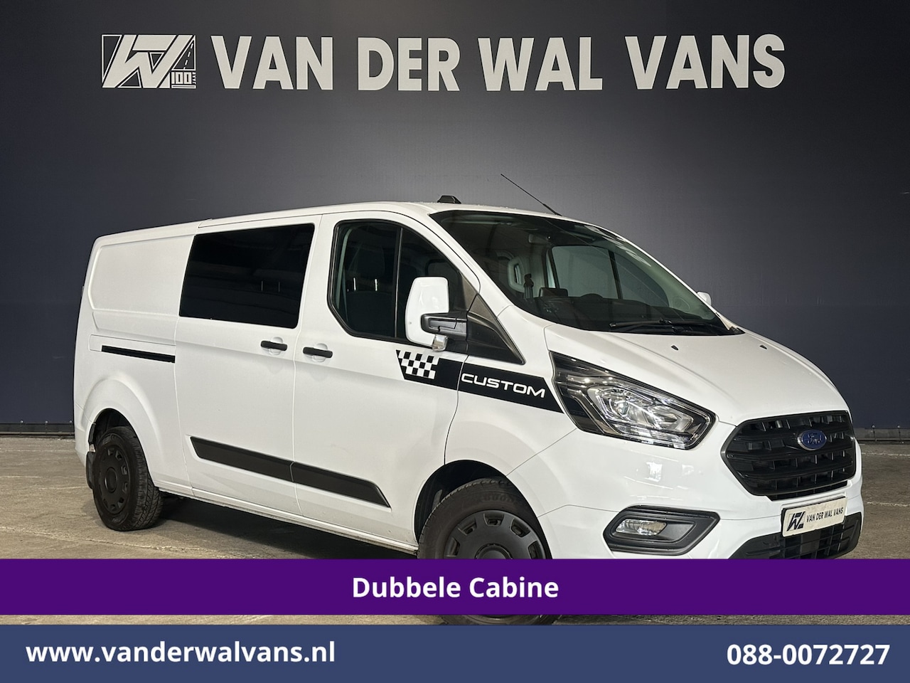 Ford Transit Custom - 2.0 TDCI 170pk L2H1 Dubbele Cabine Euro6 Airco | 5-Zits | 2x Zijdeur | Camera | Navigatie - AutoWereld.nl