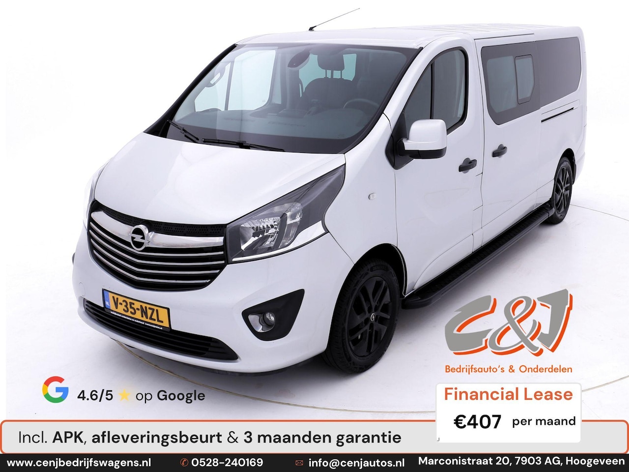 Opel Vivaro - 1.6 CDTI L2H1 DC Sport EcoFlex airco, cruise, luxe, stoelverwarming, keyless lease €407 p/ - AutoWereld.nl