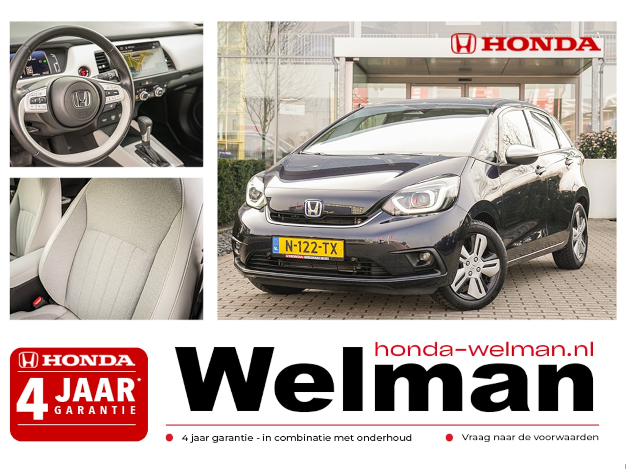 Honda Jazz - 1.5i e:HEV EXECUTIVE - AUTOMAAT - HYBRID - CAMERA - AutoWereld.nl