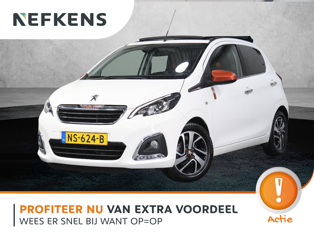 Peugeot 108 - 1.2 82PK TOP! Roland Garros | Vouwdak/Cabrio | Climate Control | Camera | Bluetooth | LED - AutoWereld.nl