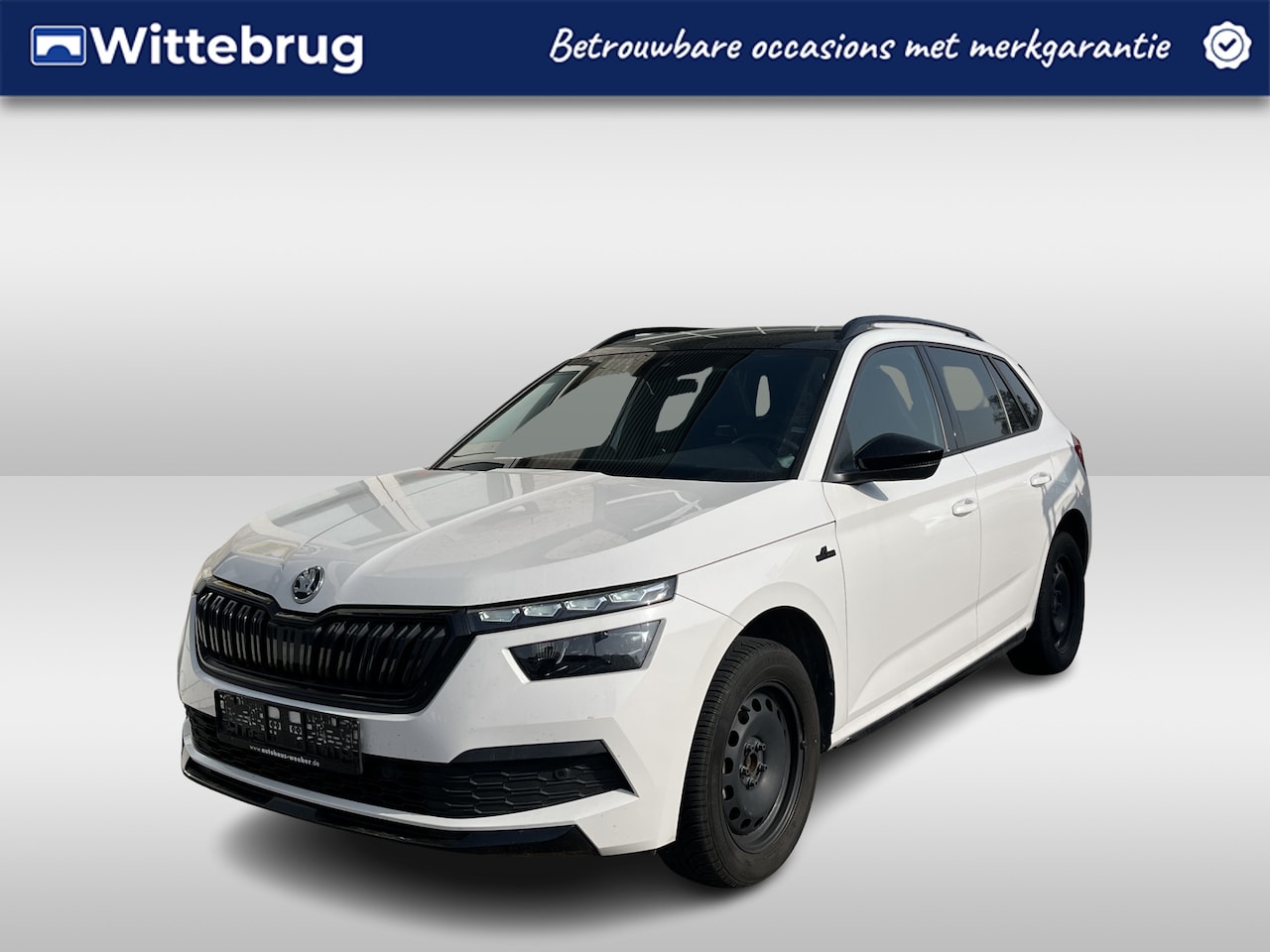 Skoda Kamiq - 1.0 TSI Monte Carlo / AUTOMAAT/ PANO/ ELEK.ACHTERKLEP/ STOELVERWARMING/ PARK.SENSOREN V+A/ - AutoWereld.nl