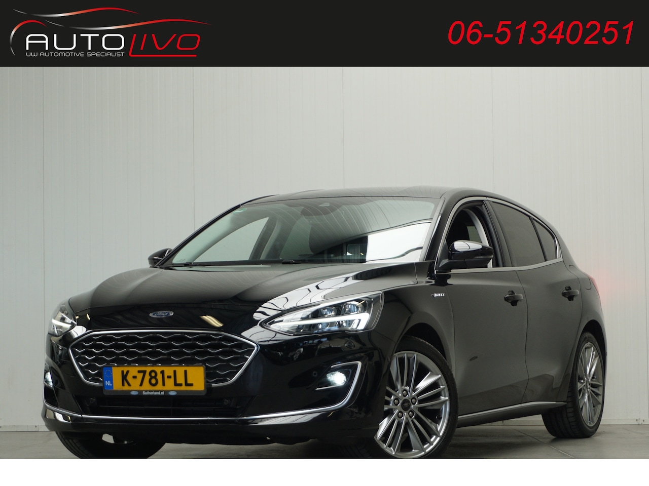 Ford Focus - 1.0 EcoBoost Hybrid Vignale LEER LED B&O HEAD UP VIRTUAL CLIMA CAMERA ST. VERW. APPLE etc. - AutoWereld.nl