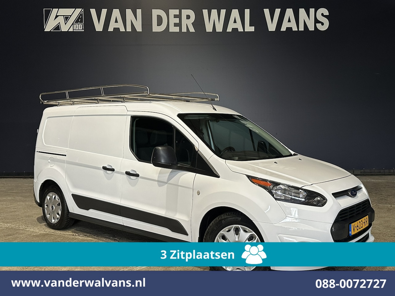 Ford Transit Connect - 1.5 TDCI 101pk L2H1 Inrichting Euro6 Airco | 3-Zits | Imperiaal | Trekhaak Cruisecontrol, - AutoWereld.nl