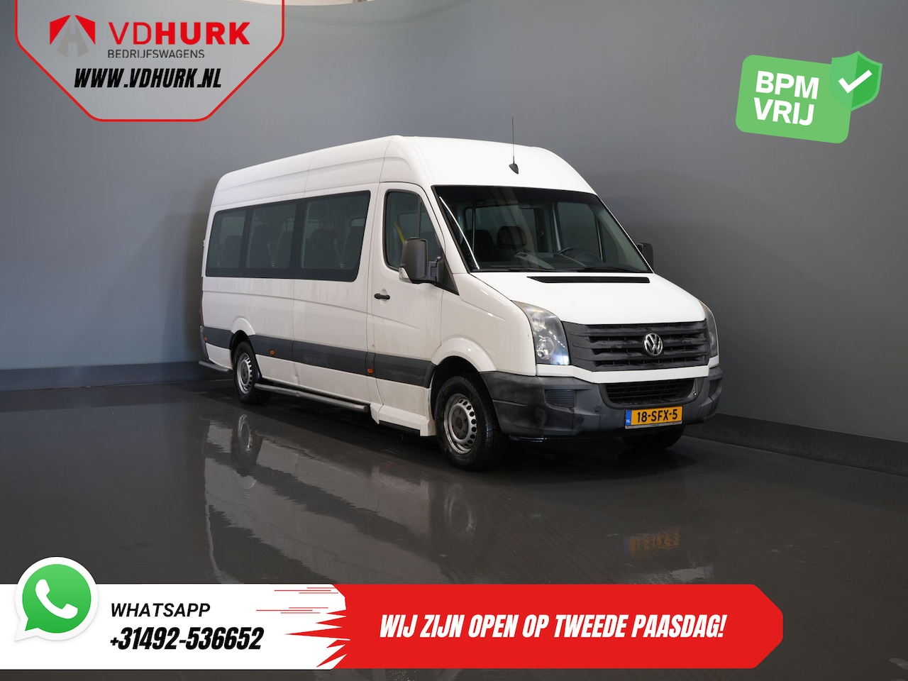 Volkswagen Crafter - 35 2.0 TDI L3H2 EXPORT ONLY! €9.559 Incl.BTW BPM VRIJ! Rolstoellift/ 9 Pers/ 9P/ Sidebars/ - AutoWereld.nl