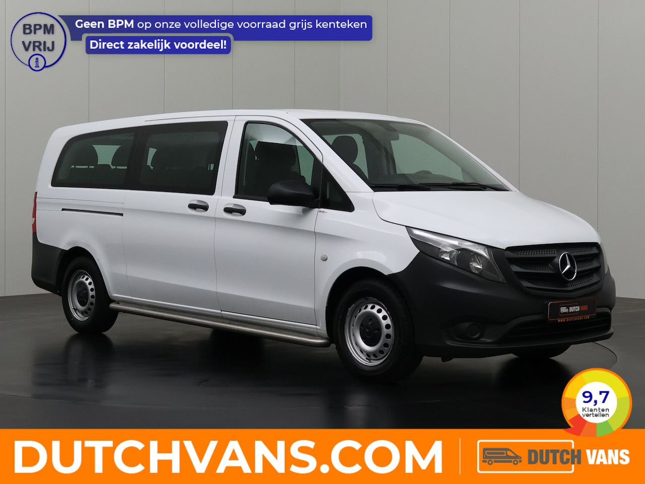 Mercedes-Benz Vito - 9-Persoons Extra Lang | Kombi | Personenbus | € 21.659,-- inclusief | Airco | 2-2-2-3 stoe - AutoWereld.nl