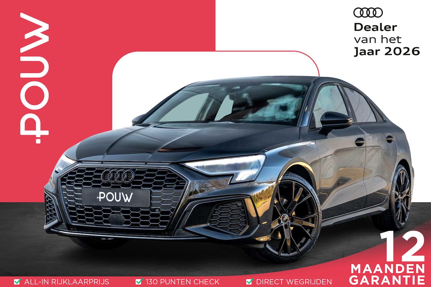 Audi A3 Limousine - 30 TFSI 110pk S-tronic S Edition | 19" Velgen | Sportonderstel | Zwart Optiek | Navigatie - AutoWereld.nl