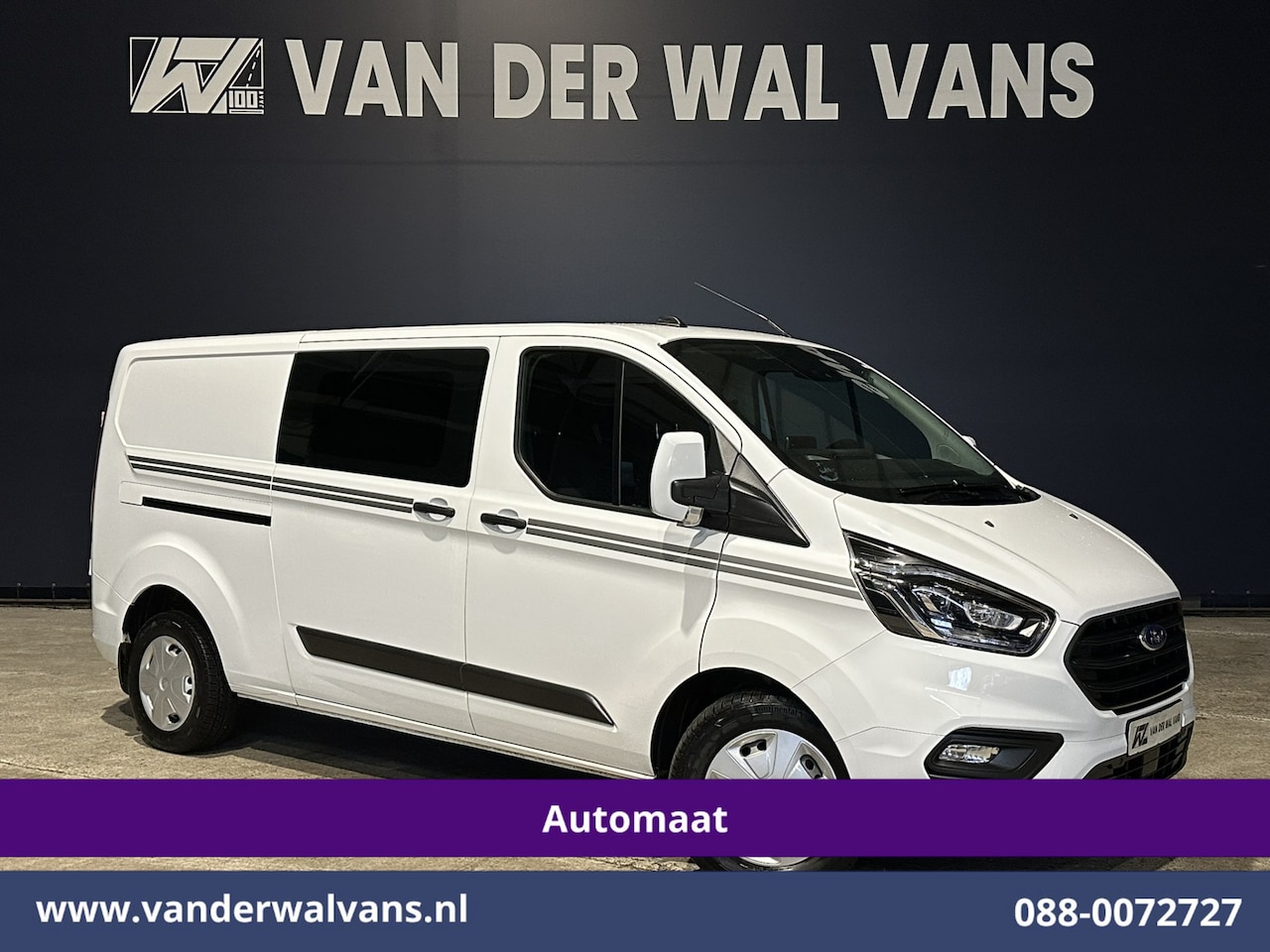 Ford Transit Custom - 2.0 TDCI 131pk Automaat L2H1 Dubbele Cabine Euro6 Airco | 5-Zits | Camera | Navigatie | LE - AutoWereld.nl