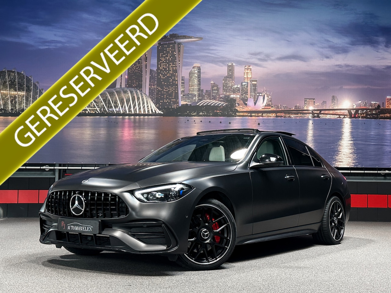 Mercedes-Benz C-klasse - C300 e AMG 4MATIC UNIEK!MAGNO|GRAPHITE|Burmester|HeadUp|Sfeer|Pano|360cam|Memory - AutoWereld.nl