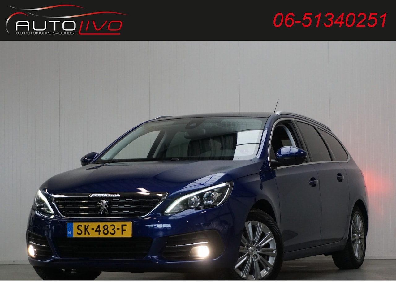 Peugeot 308 SW - 1.2 PureTech Blue Lease Premium AUTOMAAT! 130 PK! PANO CLIMA H. LEER CAMERA TREKHAAK etc. - AutoWereld.nl