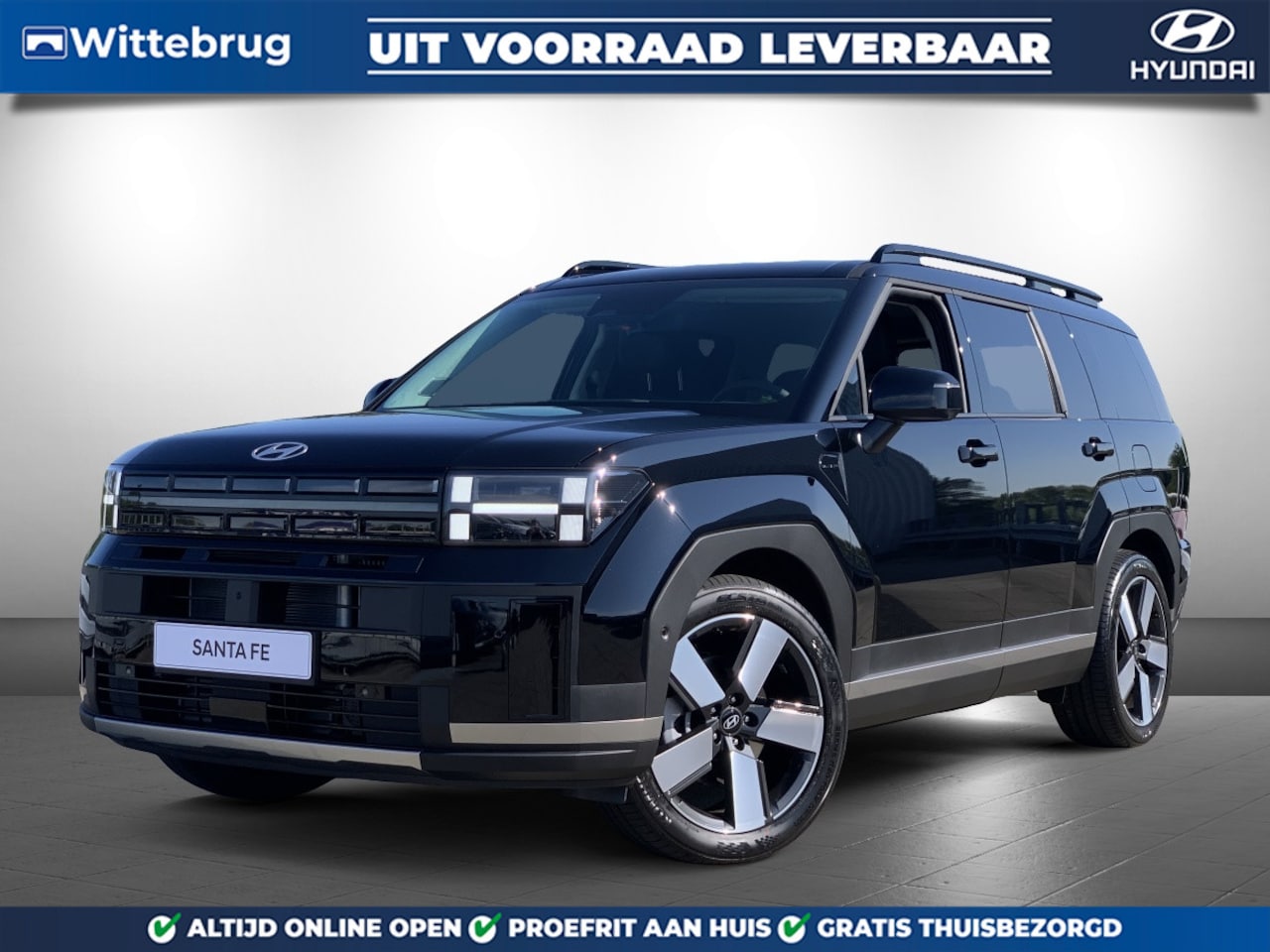 Hyundai Santa Fe - 1.6 T-GDI PHEV Premium Plus 4WD 7p. Plug-In Hybride Automaat met Lederen bekleding, Naviga - AutoWereld.nl