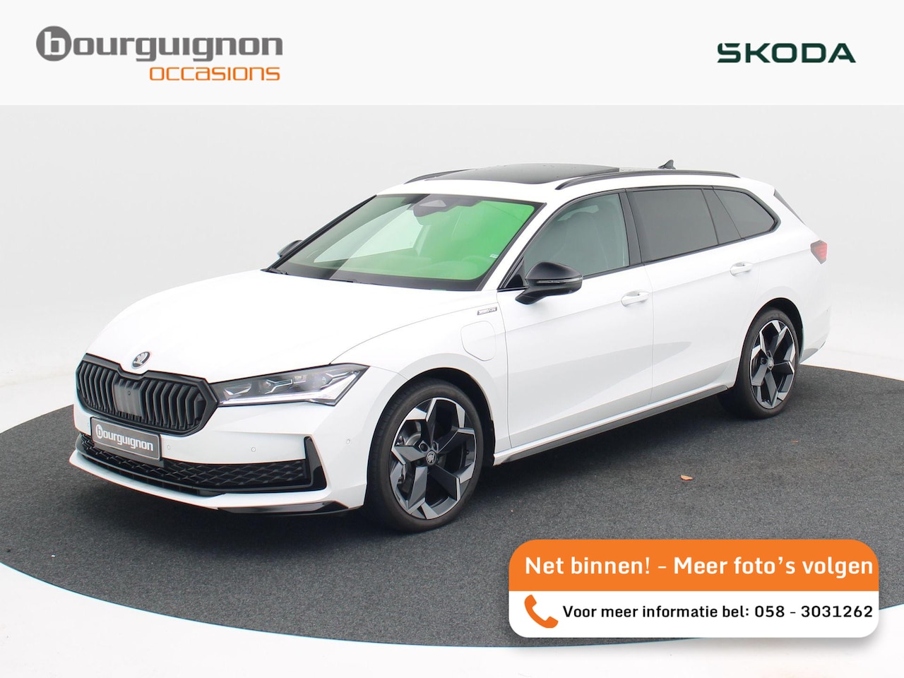 Skoda Superb - 1.5 TSi 204 Pk PHEV Sportline Business | Panoramadak | Leder |  Trekhaak | Canton Audio | - AutoWereld.nl