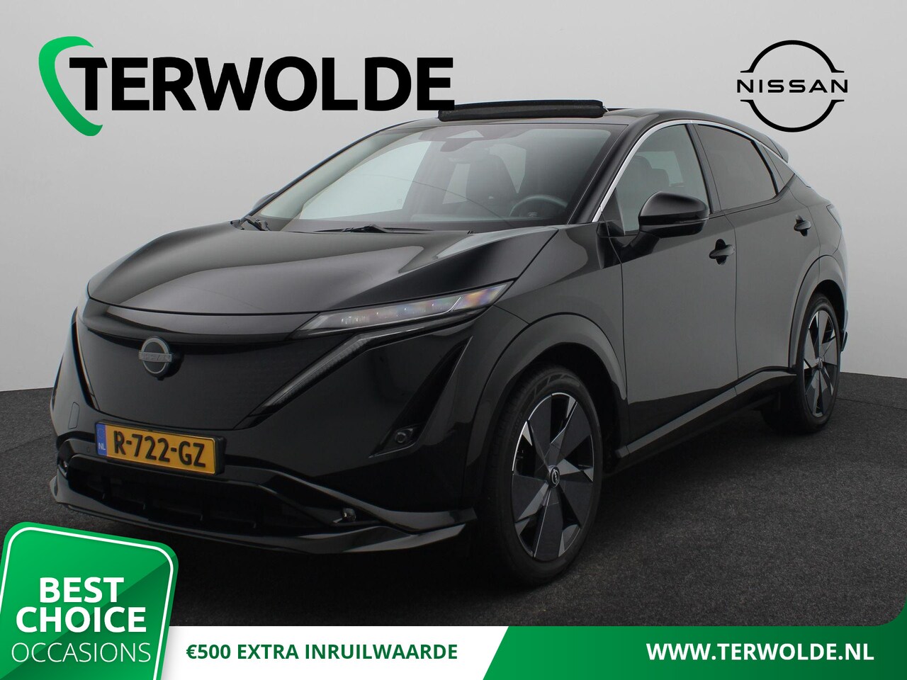 Nissan Ariya - Advance 66 kWh | 22 KW Lader | Schuif-Kanteldak | 20 inch velgen | - AutoWereld.nl