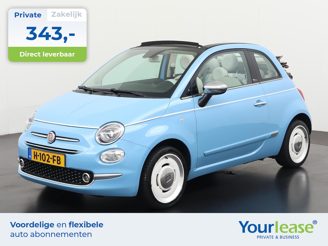 Fiat 500 C - 0.9 TwinAir Turbo Spiaggina 58 | All-in 343,- Private Lease | Direct uit voorraad - AutoWereld.nl