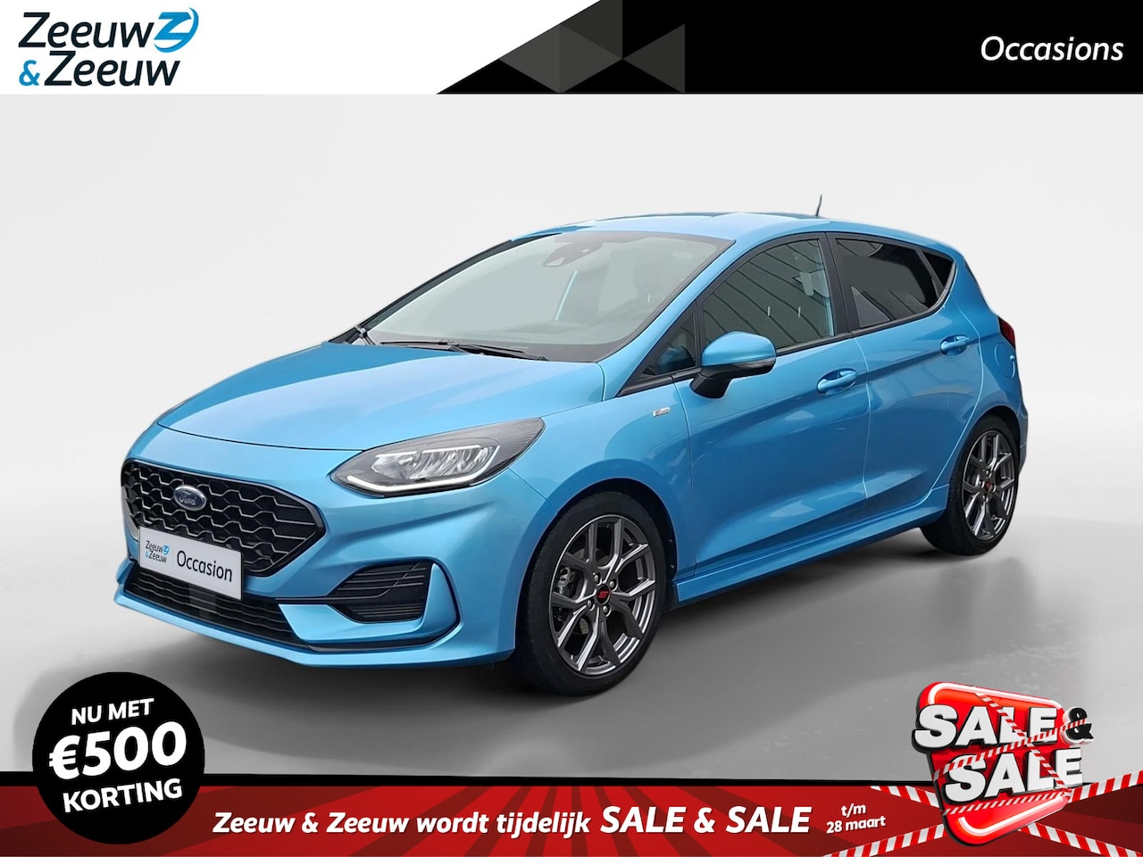 Ford Fiesta - 1.0 EcoBoost Hybrid ST-Line | Navigatie via Apple Carplay & Android auto | Parkeer sensore - AutoWereld.nl