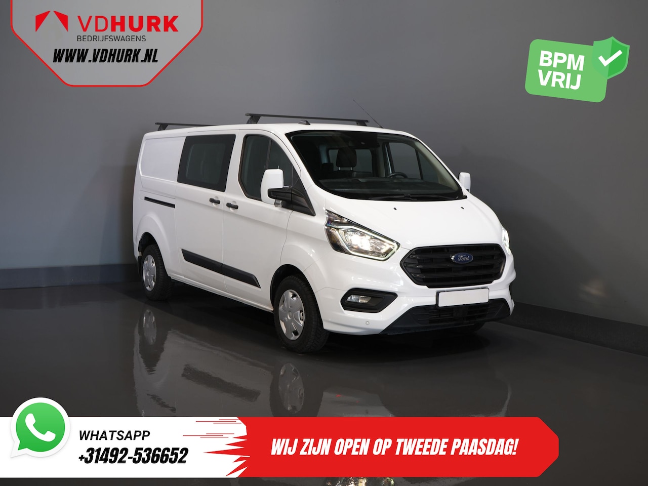 Ford Transit Custom - 2.0 TDCI L2 Trend DC Dubbel Cabine BPM VRIJ! Stoelverw./ Carplay/ 2.7t Trekverm./ Navi/ PD - AutoWereld.nl