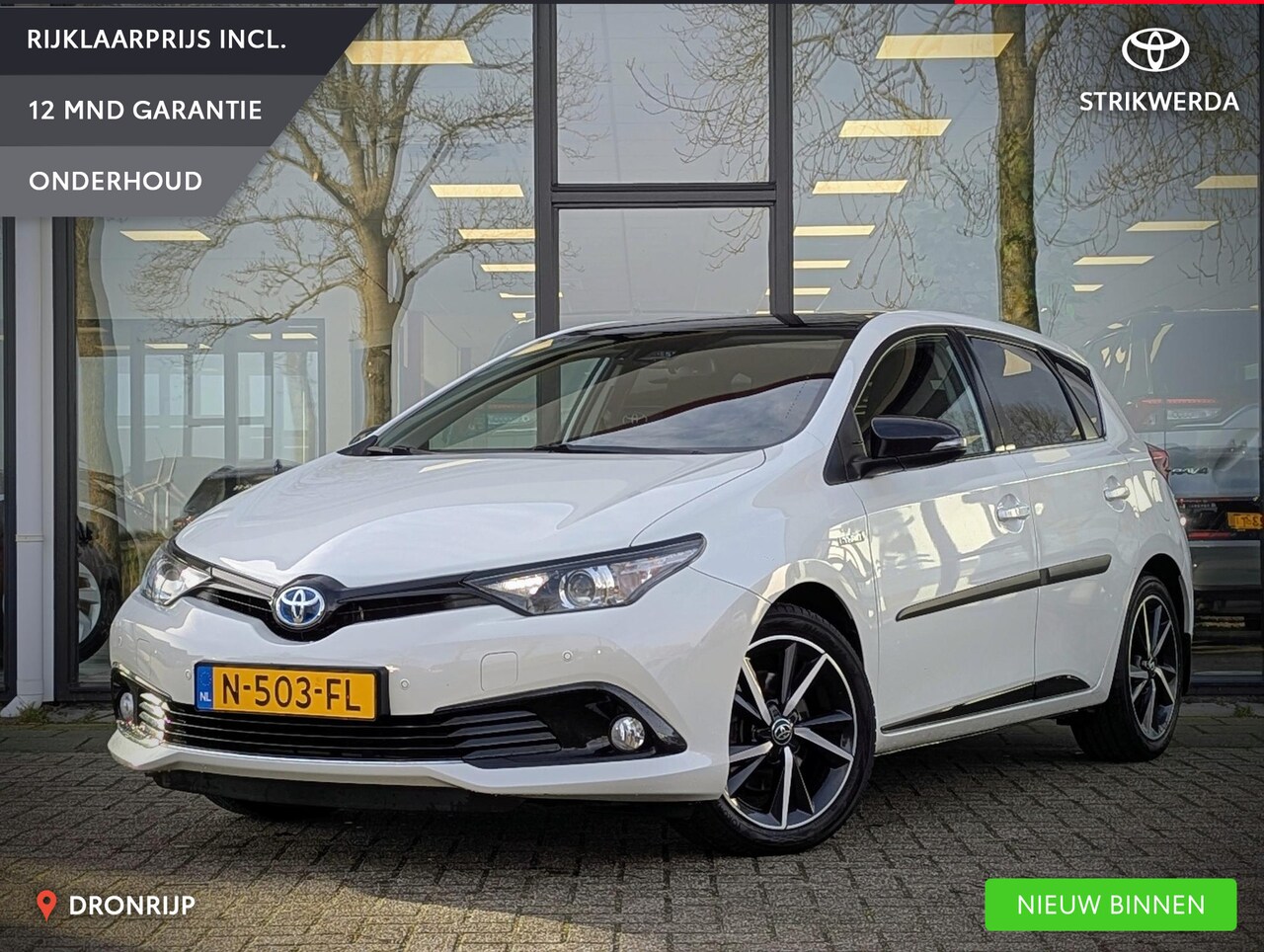 Toyota Auris - 1.8 Hybrid Black Edition | Trekhaak | Stoelverwarming | Cruise control | Camera | Navi | P - AutoWereld.nl
