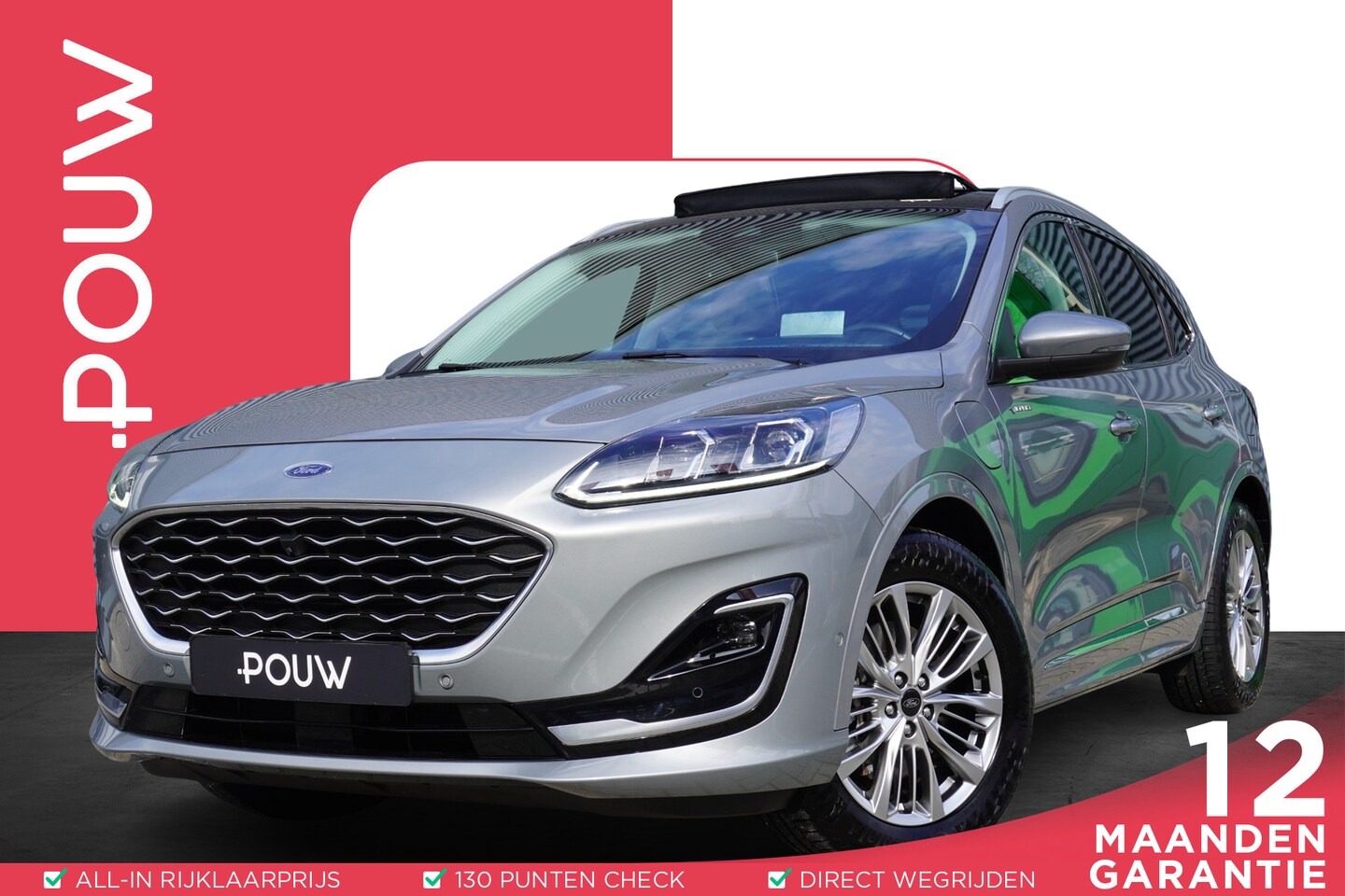 Ford Kuga - 2.5 PHEV 225pk AUT Vignale | Trekhaak | Panoramadak | Lederen Bekleding | Adaptive Cruise - AutoWereld.nl