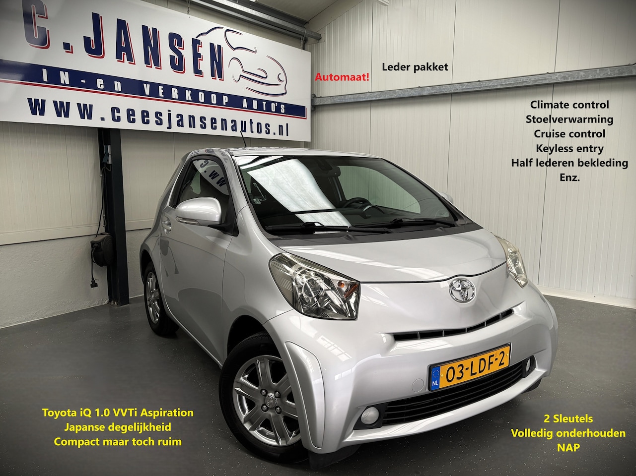 Toyota iQ - 1.0 VVTi Aspiration automaat! Keyless entry | Airco (automatisch) | Cruise Control | Voors - AutoWereld.nl