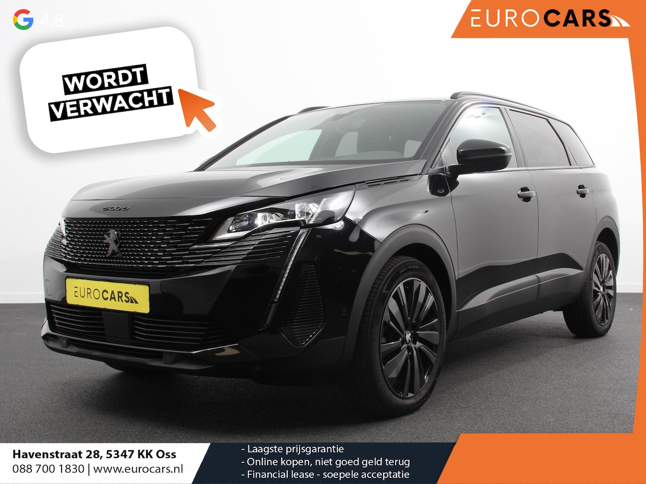 Peugeot 5008 - 1.2 PureTech 130pk Automaat GT Black Pack 7p Climate control Adaptive Cruise control Camer - AutoWereld.nl