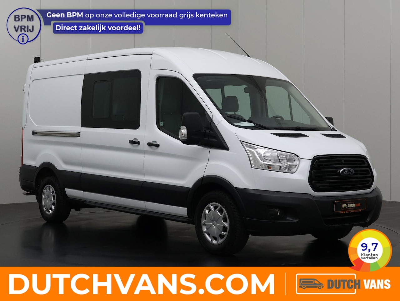 Ford Transit - 2.0TDCi 130PK L3H2 Dubbele Cabine 7-Persoons | Leder | Airco | Cruise - AutoWereld.nl