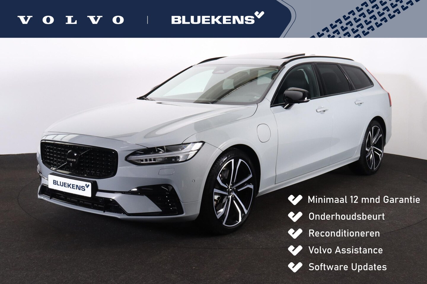 Volvo V90 - T6 Recharge AWD Ultra Dark - Luchtvering - Panorama/schuifdak - IntelliSafe Assist & Surro - AutoWereld.nl