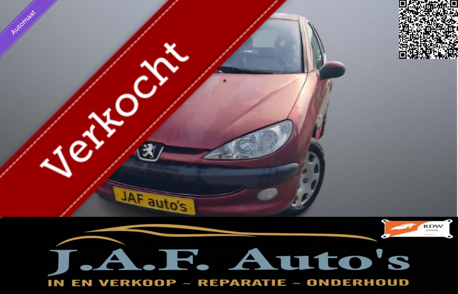 Peugeot 206 - 1.4 Automaat Airco Leer 151xxxkm - AutoWereld.nl