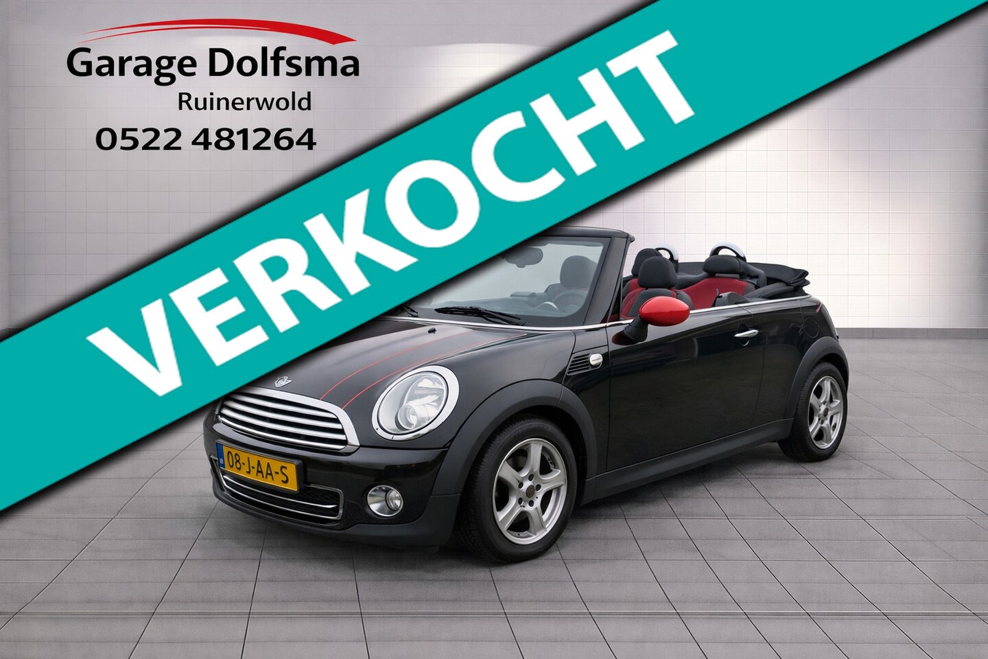 MINI Cabrio - Mini 1.6 Cooper-1/2 leer- JET BLACK-Stoelverwarming- - AutoWereld.nl