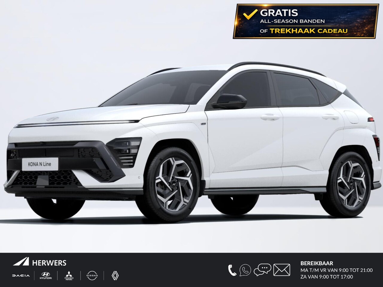 Hyundai Kona - 1.6 GDI HEV N Line ** Nu met gratis Trekhaak of All-season banden + € 2.500 Voordeel ** Ni - AutoWereld.nl