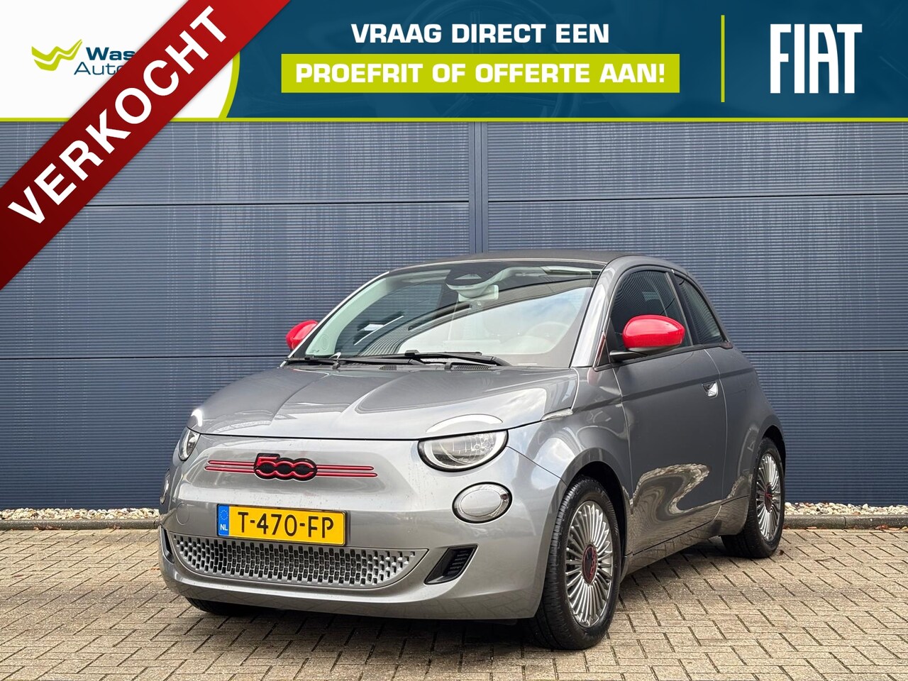 Fiat 500 C - 42kWh 118pk Red | Cabrio | SOH 97% I Camera | Stoelverwarming | Apple Carplay & Android Au - AutoWereld.nl