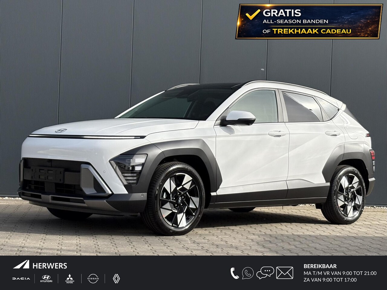 Hyundai Kona - 1.6 GDI HEV Premium Sky ** Nu met gratis Trekhaak of All-season banden + € 2.500 Voordeel - AutoWereld.nl