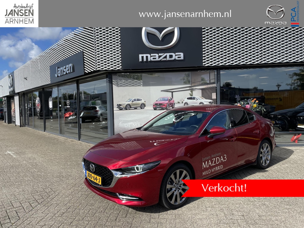Mazda 3 - 3 Sedan 2.0 E-SkyActiv-X 186 Takumi , Demovoordeel € 8.940,- , Automaat, Leder, Bose, 360 - AutoWereld.nl