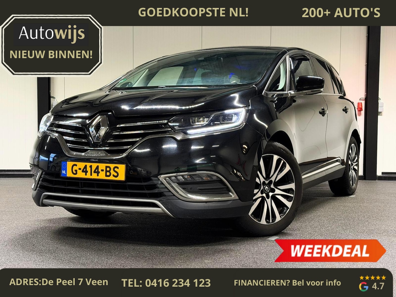 Renault Espace - 1.6 TCe Initiale Paris 5p.|LEDER|200PK|PANO|HUD|GOED ONDERHOUDEN - AutoWereld.nl
