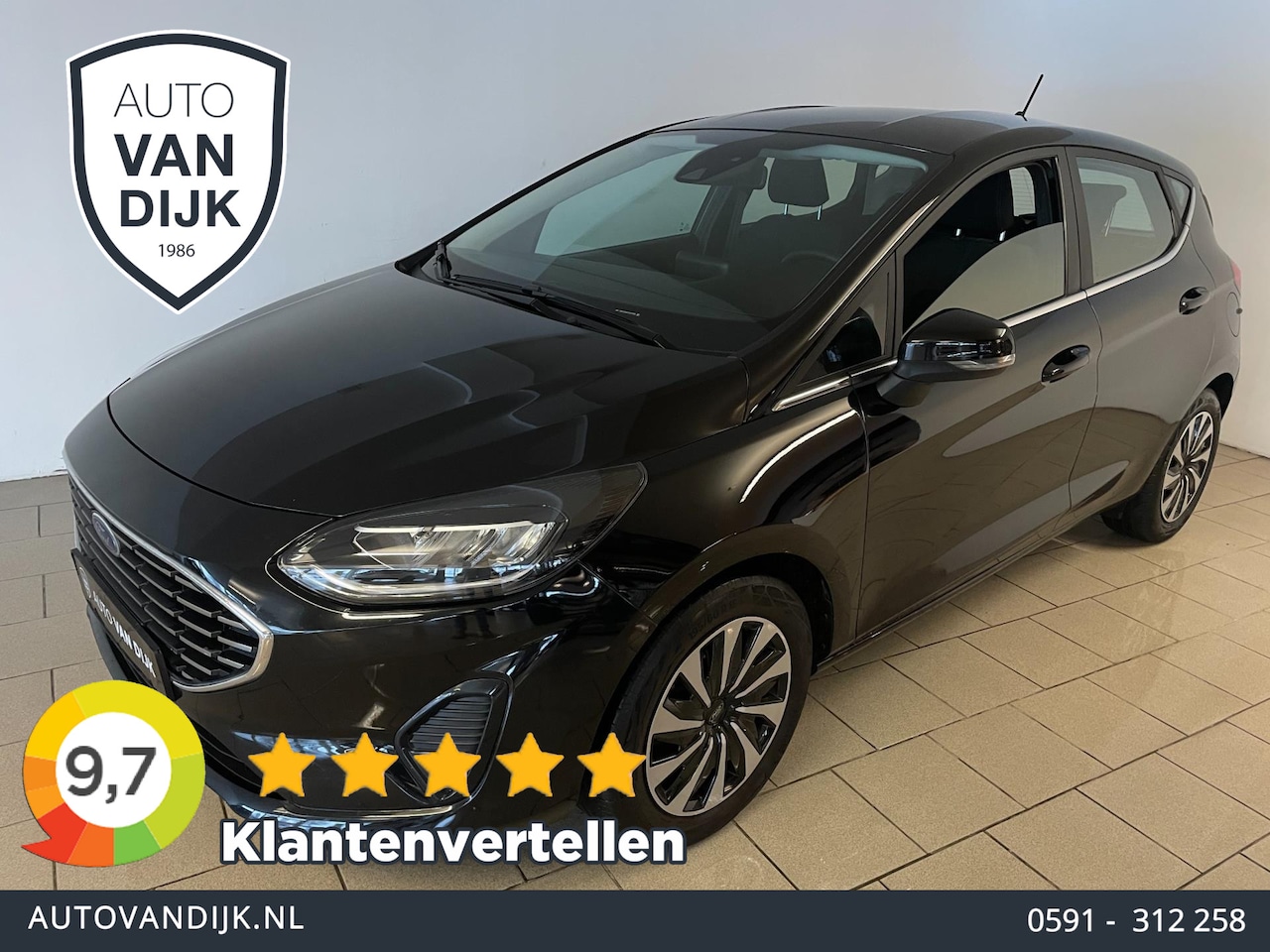 Ford Fiesta - 1.0 EcoBoost Hybrid Titanium X AIRCO NAVI CRUISE BLUETOOTH MULTI STUUR ZEER NETTE AUTO - AutoWereld.nl