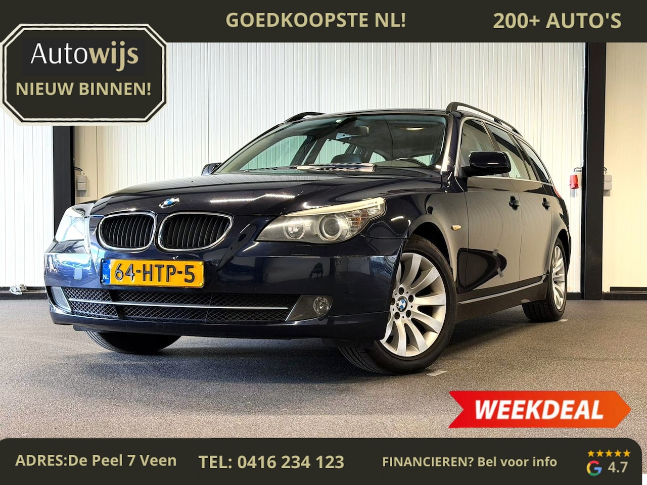BMW 5-serie Touring - 520i Business Line|M-SPORT|LEDER|NAVI|TREKHAAK|XENON - AutoWereld.nl