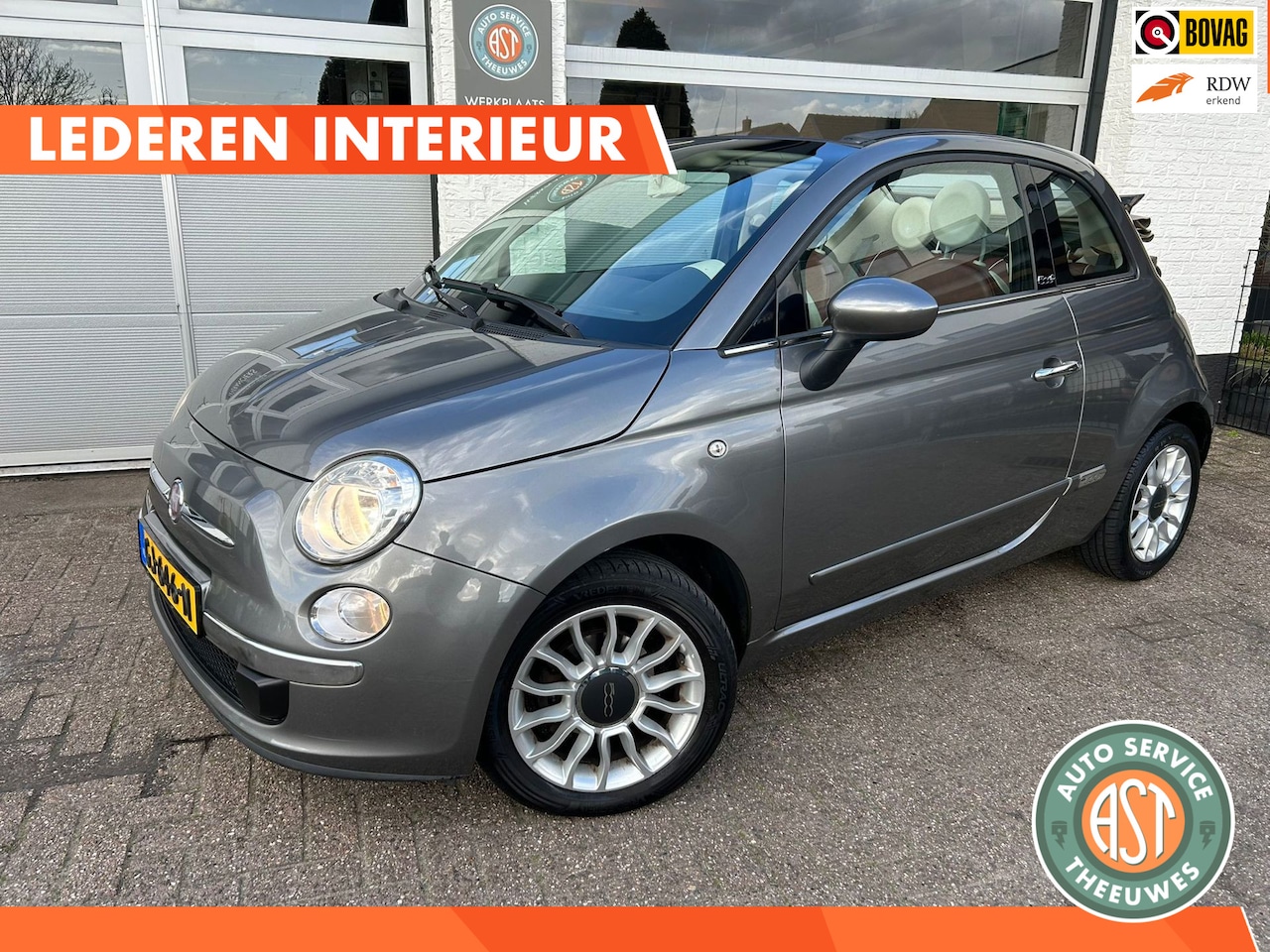 Fiat 500 C - 1.2 Pop PDC|AIRCO|LEER|BLUE AND ME - AutoWereld.nl