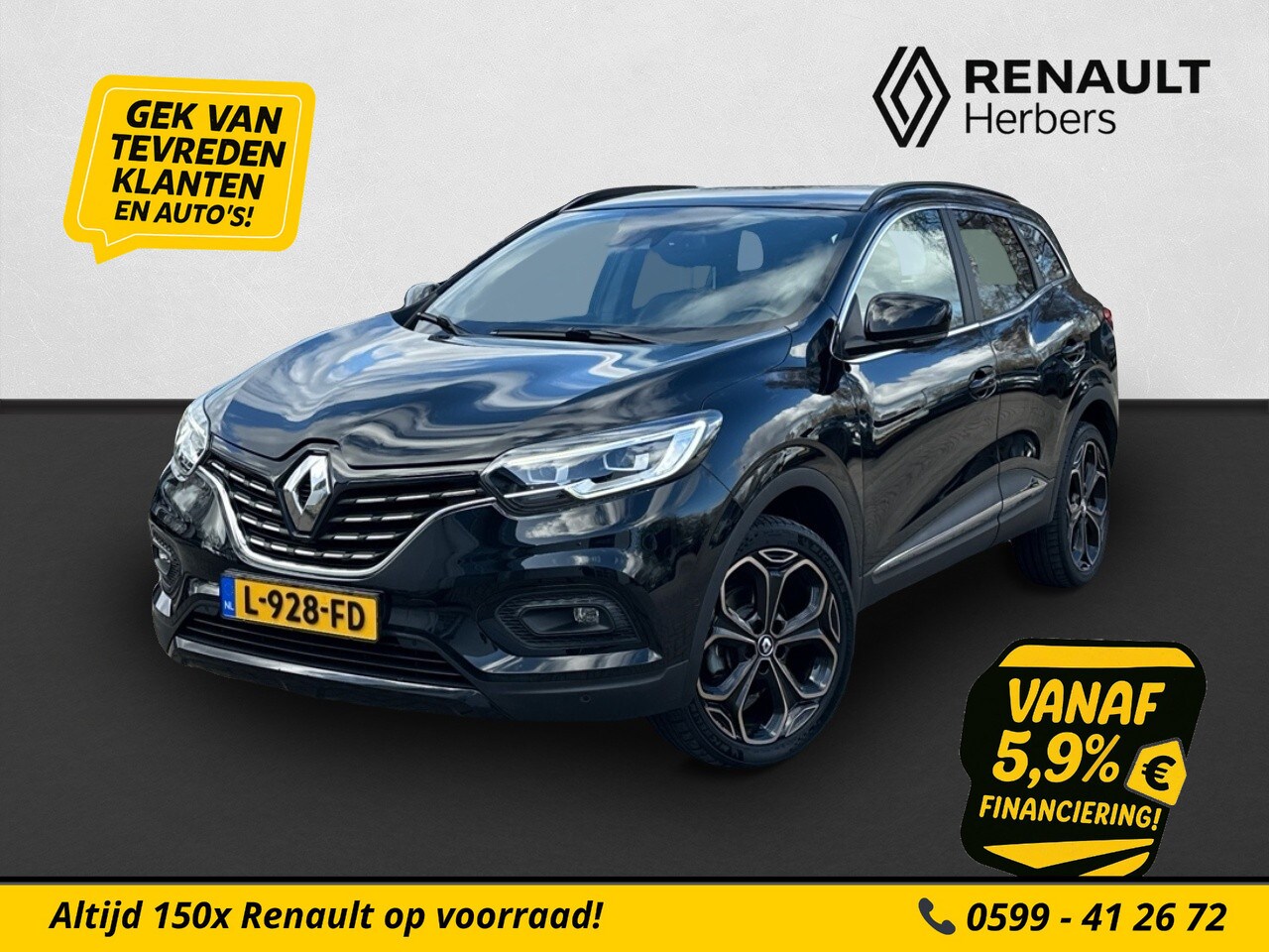 Renault Kadjar - 1.3 TCe 140 pk Black Edition TREKHAAK / CAMERA / ADAPTIVE CRUISE / CAMERA / BOSE - AutoWereld.nl