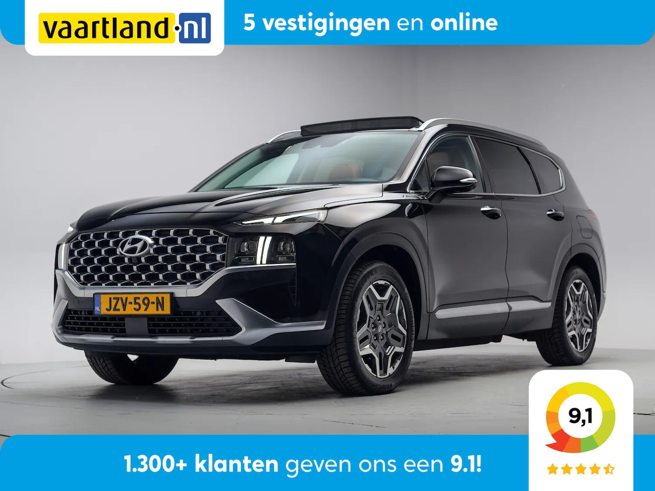 Hyundai Santa Fe - 1.6 T-GDI HEV Premium Plus Sky [ Panorama Trekhaak Leder LED Navi Apple / Android Camera ] - AutoWereld.nl