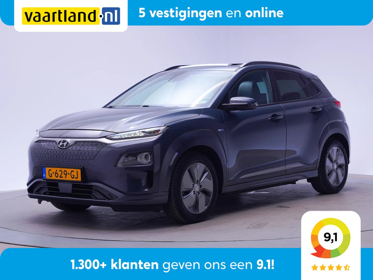 Hyundai Kona Electric - EV Premium 64 kWh [ Schuifdak Leder Stoelverwarming/ventilatie Trekhaak ] - AutoWereld.nl