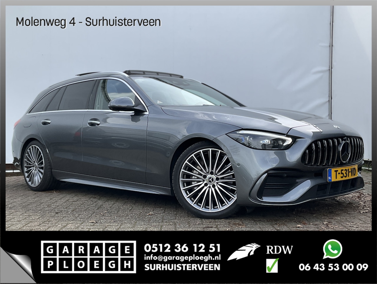 Mercedes-Benz C-klasse Estate - 180 AMG Line Pano Burmester Memory HUD Trekhaak Leer Verw+Ventilatie BOMVOL! - AutoWereld.nl