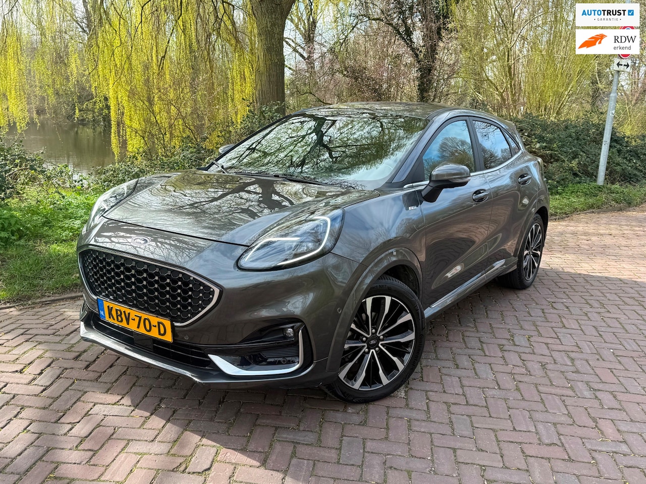 Ford Puma - 1.0 EcoBoost Hybrid ST-Line Vignale 1 Eig.B.J.11-2022 39000 km Leer en vol optie's - AutoWereld.nl