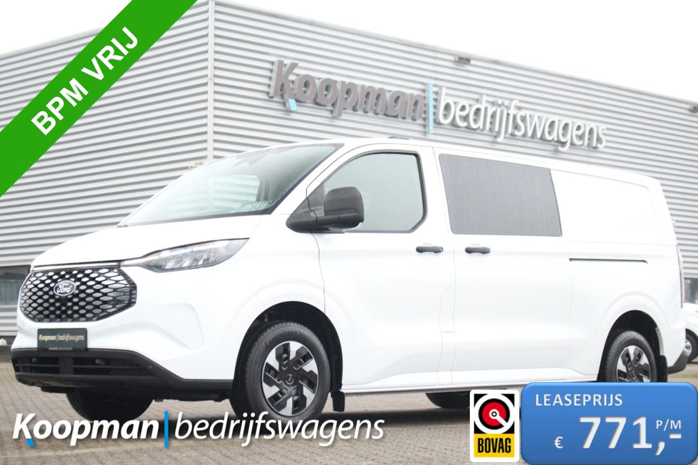 Ford Transit Custom - E-Transit 320 L2H1 Trend 71kWh 218pk DC Automaat | Trekgewicht 2300kg | L+R Zijdeur | Keyl - AutoWereld.nl