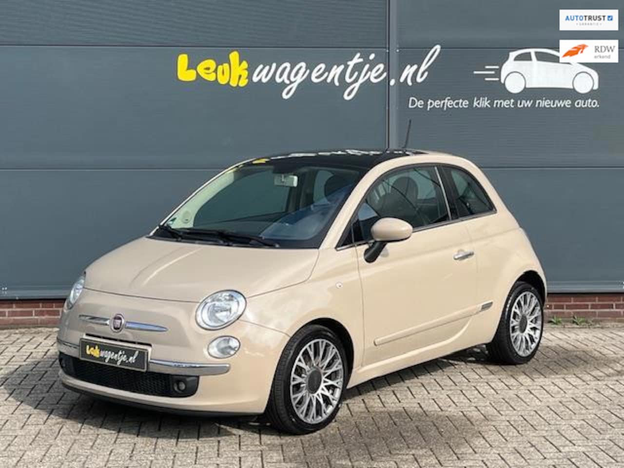 Fiat 500 - 0.9 TwinAir Lounge *cappuccino *leer *ecc - AutoWereld.nl