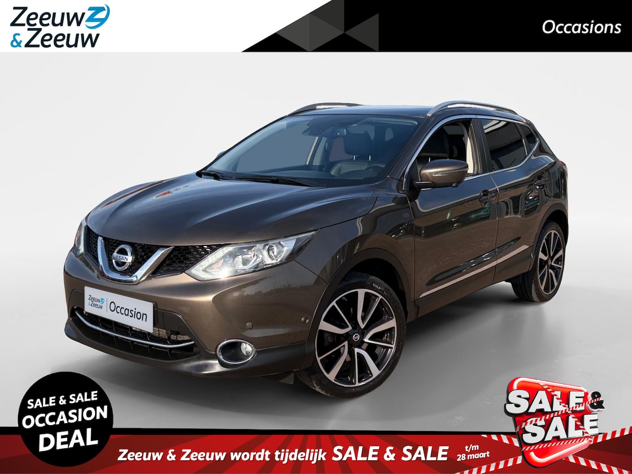 Nissan Qashqai - 1.2 Tekna *Navi+360Camera*Climate Control*Winter Pack*Lederen bekleding*Panoramadak*Trekha - AutoWereld.nl