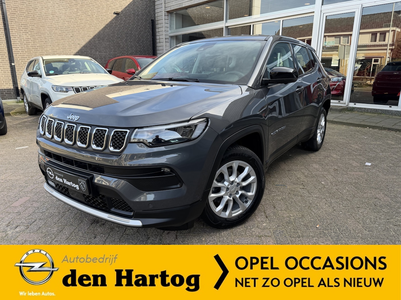 Jeep Compass - 1.5T e-Hybrid Altitude 1450KG trekgewicht/Stoel+stuur verwarming. - AutoWereld.nl